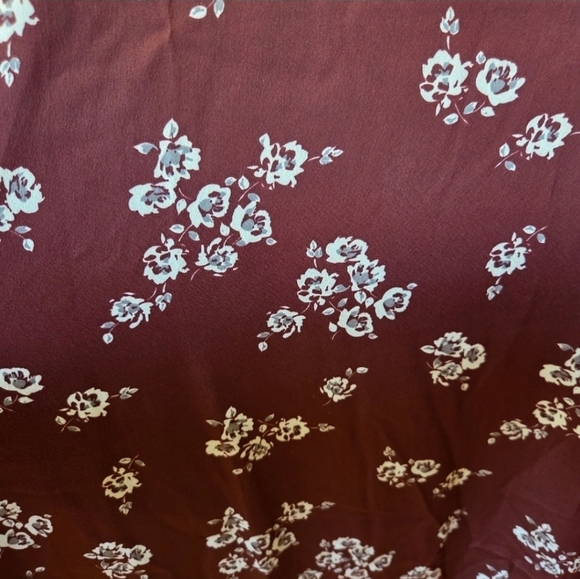 Burgundy Floral Midi Dress Size 3X New  Formal Chic Modern Boho - Picture 3 of 10